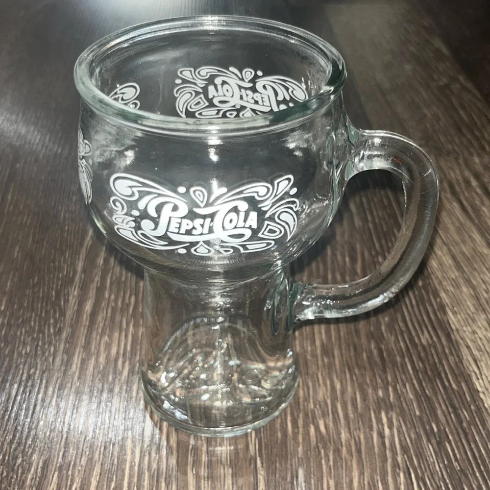 Vintage Pepsi Cola glass with handle